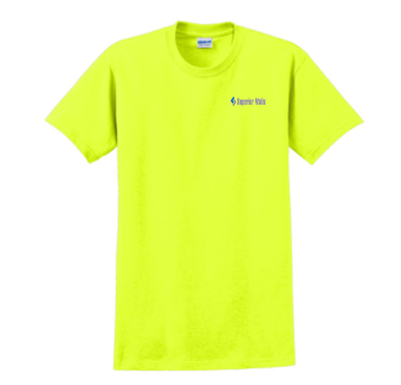 Superior Walls - Safety Yellow Short Sleeve T-Shirt (LC)